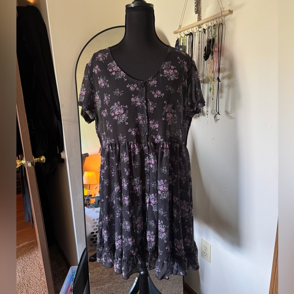 Dolls Kill Sheer Floral Dtess